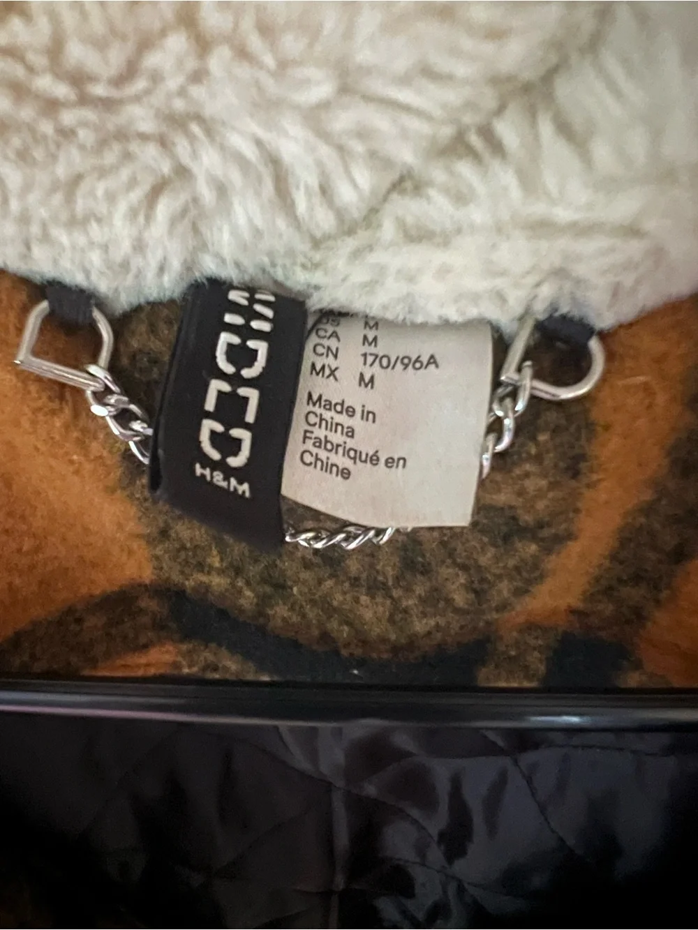 H&M Faux Shearling Detail Wool Jacket in Plaid